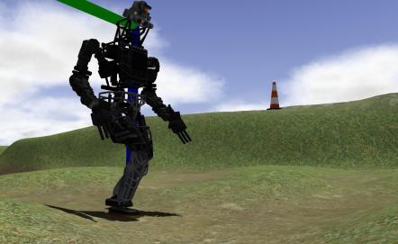 Version virtuelle du robot ATLAS de Boston Dynamics.